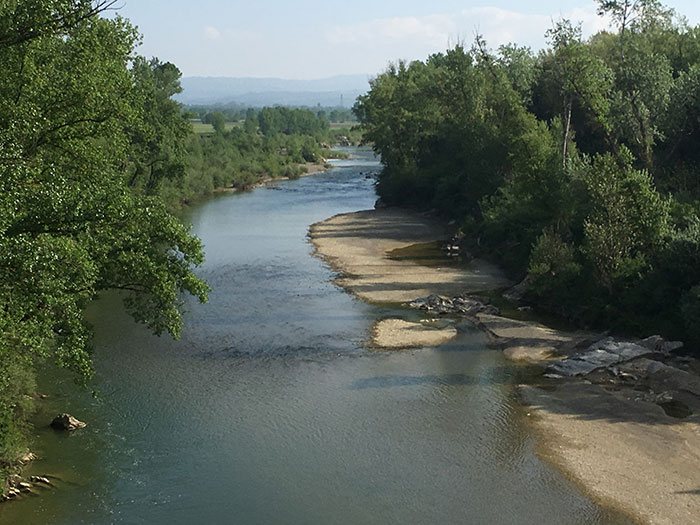 Ombrone river in Sasso d'Ombrone