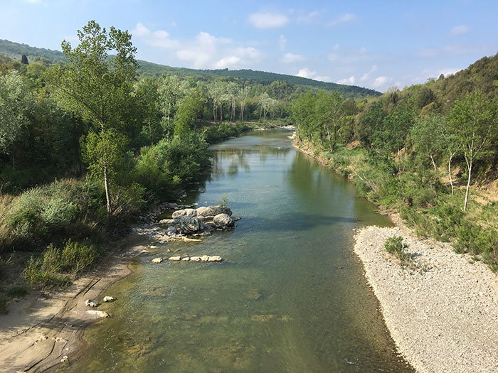 Ombrone river in Sasso d'Ombrone